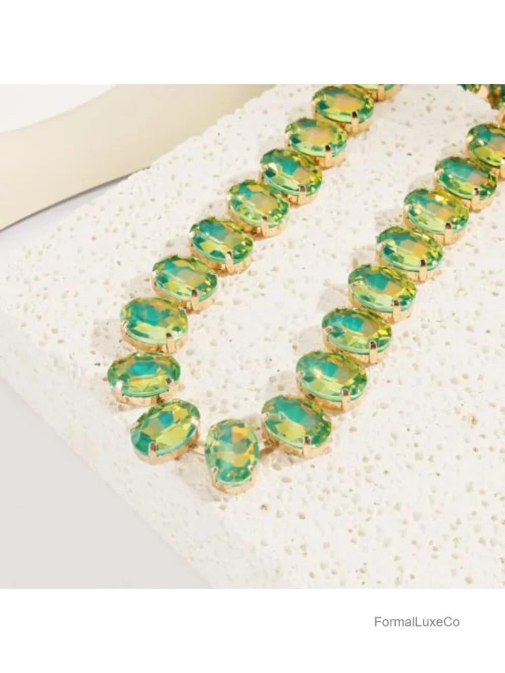 Oval Crystal Rhinestone Choker Collar Necklace Bridal Women